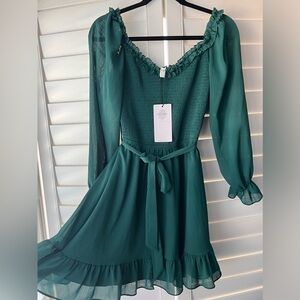 NWT Emerald Green Dress with Tie